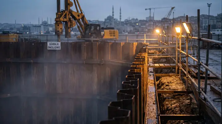 Konya Palplanş: şehir içinde palplanş iksa uygulaması